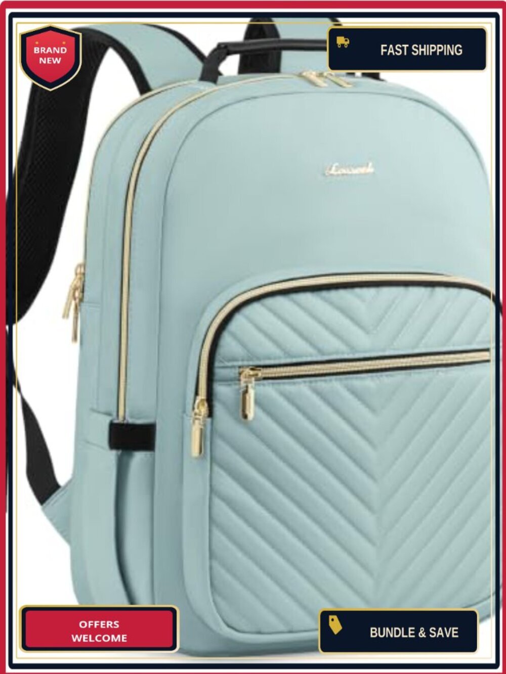 Quilted Laptop Backpack Purse for Women Work Travel Computer Bags College USB